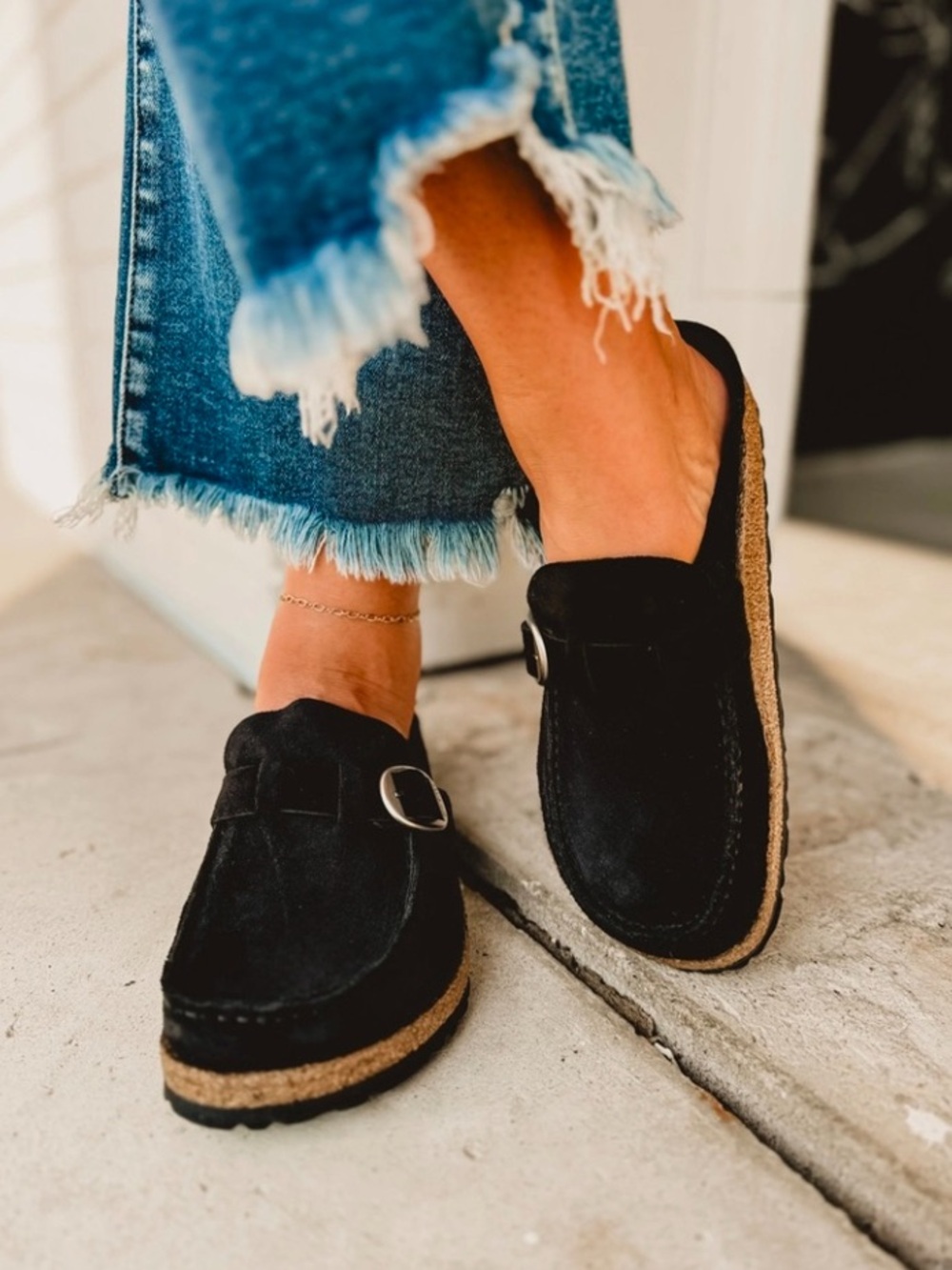 Birkenstock Buckley Mules Black Suede 41 Womens 10 Slip on Clogs Moccasins - Picture 1 of 8